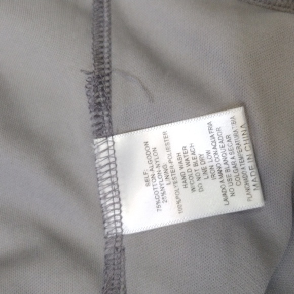 #995 Listicle taupe lace sheer sleeve dress with lace- up front sz L - Picture 7 of 9